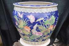 Porzellan Fishbowl-China, Kraniche am Lotusteich, Innendekor, Ø48cm