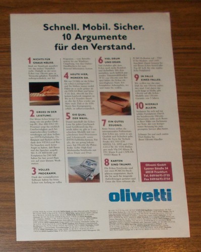 Seltene werbung olivetti - werbung,