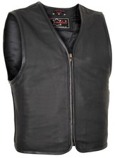 Herren Biker Leder Kutte ohne Naht Lederweste Bikerweste Motorrad Club Weste