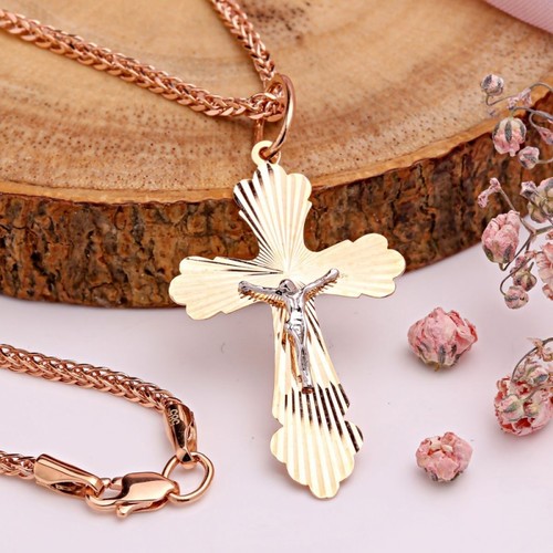 585 gold collier mit kreuz - 585/14,