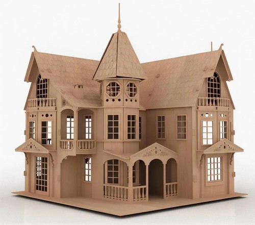 Victorian mansion house - house, laser