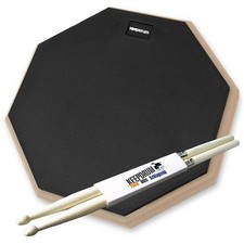 keepdrum DP-BK12 Übungspad schwarz 12 Zoll mit keepdrum Drumsticks