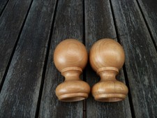 Endstücke Kugel aus Holz für 28 mm Gardinenstangen im 2er Set