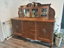 Alte Anrichte Eichen Buffet Buffetschrank mit Kristallglasaufsatz
