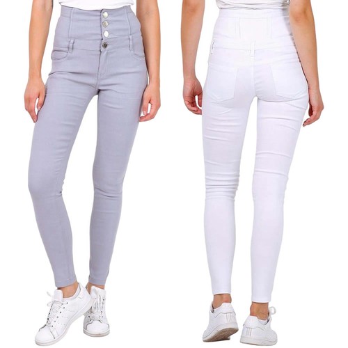 Damen knopf skinny - damen,