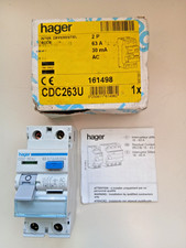 Hager CDA263U A-Type RCD 63 Amp 30mA RCCB Trip zweipolig verpackt