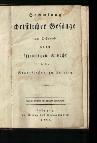 Gesangbuch von 1796 leipzig - 1796,