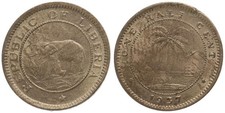 Republic of Liberia 1/2 Half Cent 1937 - Elefant