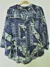 schöne ATMOSPHERE Viskose Bluse Gr. 42 blau weiß