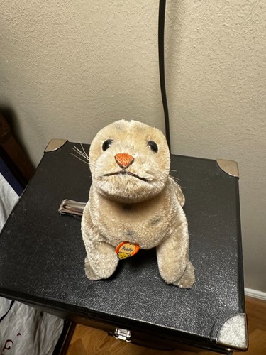 Steiff robbe robby mit schild - robbe,