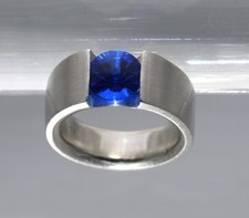 Quinn Designer Ring Silber 925 blauer Farbstein  23,5 Gramm Gr. 63
