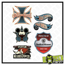 XL 6er Set Vintage Shell USA Muscle Car STICKER AUFKLEBER - V8 Tuning oldschool