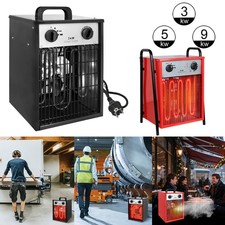 Heizlüfter Elektroheizung Bauheizer 3-9kW Heizgerät Heizstrahler Heizung schwarz