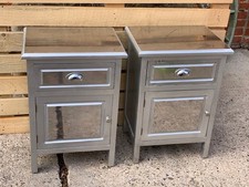 Kleine Designer-Kommode Nachttisch Schränkchen Holz Edelstahl Art deco