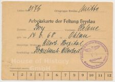 142655: Arbeitskarte der FESTUNG BRESLAU Allerheiligen Hospital, April Mai 1945