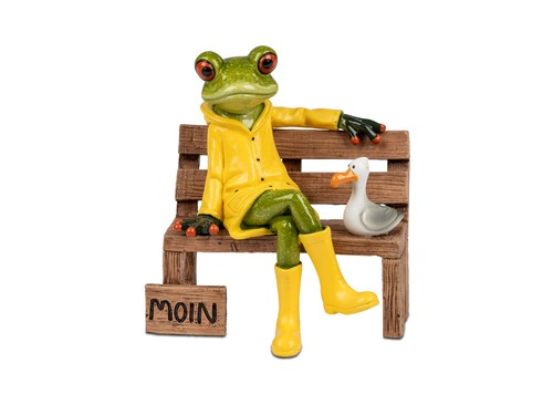 Frosch mit ente - frosch, auf