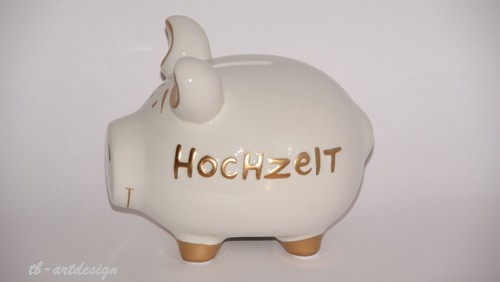 Keramik sparschwein hochzeit - sparschwein,
