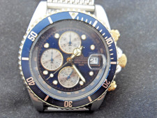 Dugena Chronograph 300 M, Diver , 80/90er ,Blau/Goldenes ZB,  Siehe Beschreibung