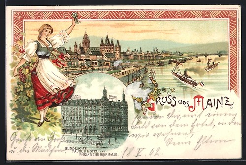 Lithographie mainz gundlachs - lithographie,