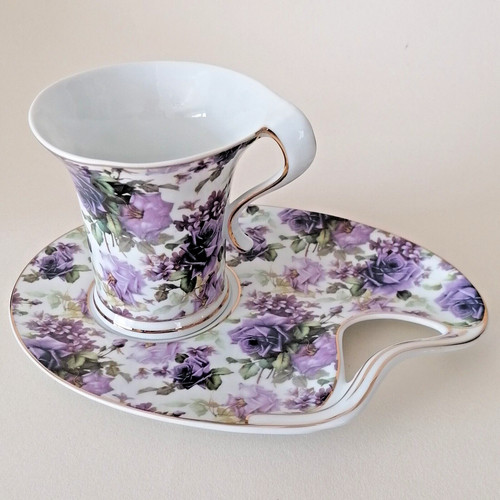 Lila blumen tasse - lila, snack