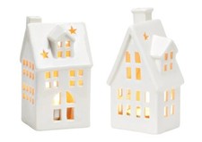 Porzellan Windlichthaus weiß