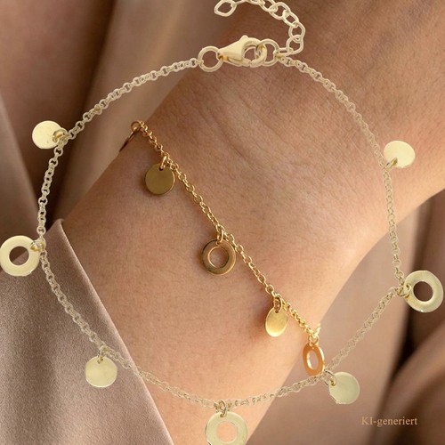 Zartes bettelarmband echt - echt, gold