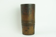 ** antiker Mörser, Holz, Mohn