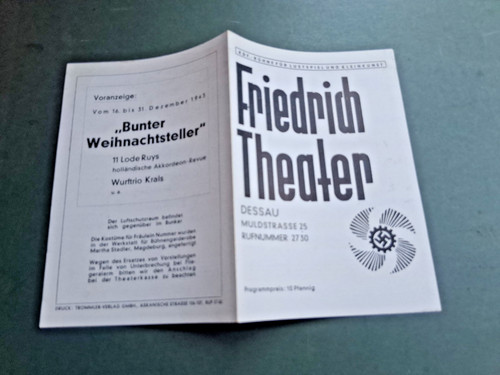 1943 dez dessau - 1943, programm