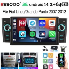 DAB+ Für Fiat Grande Punto Linea 2007-2012 Autoradio Android 14 GPS Carplay Navi
