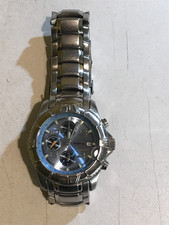 Fossil Herren Armbanduhr-Stopuhr-Chronograph mit Stahlband Blaues Zifferblatt !