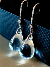 Feine Ohrringe Bergkristall Tropfen 925 Sterlingsilber