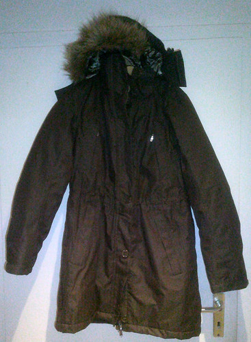 Brauner parka mit taillienzug - brauner,