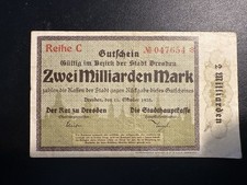 Notgeld Dresden 2 Milliarden