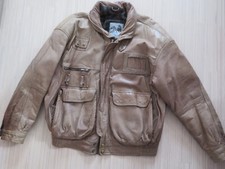 M. Flues ~ alte Lederjacke / Lederblouson ~ braun ~ Vintage ~ Retro