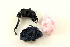 Haarklammer Haarspange Bananenspange Blumen Blüten Perlen Haarschmuck A539