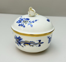 Meissen Zuckerdose, Reicher Hofdrache blau mit Gold,1.Wahl.Top