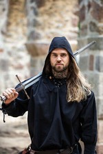 Haube in Leinenoptik Schwarz