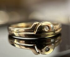 Schöner 750 Gold Ring Mit 0,015 ct Brilliant Gelbgold 18 Karat Gr. 53