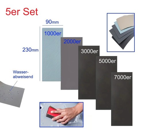 5er set feinschleifpapier - 5er,