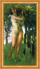 Stehender weiblicher Akt unter