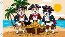Fahne Flagge Piraten Hunde 90 x 150 cm Hissfahne