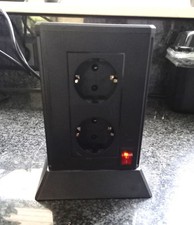 Schwarz Steckdosenturm 8-Fach,Mehrfachsteckdose mit 2 On Off Schalter +  Kabel
