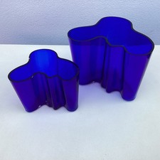 Alvar Aalto Savoy Vase Iittala, 1994 - kobaltblau - mit Signatur 