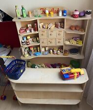 Kinder Spiel Kaufladen Holz mit viel Zubehör Kaufmannsladen