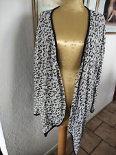 Grau/Weiße Überwurf-Strickjacke von EDC, Gr. XL, Baumwollmischung