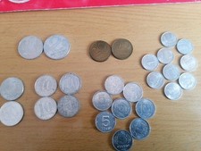 27 DDR Münzen 2 Mark 1 Mark 50 Pfennig 10 Pfennig 5 Pfennig 1 Pfennig