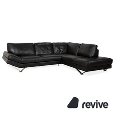 Natuzzi Relevé Leder Ecksofa Schwarz Sofa Couch