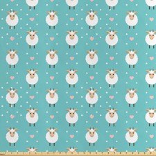 Ziege Satin Stoff als Meterware Diamantform Dots Herzen