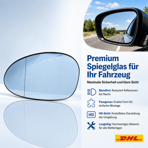 Außenspiegelglas links blau
