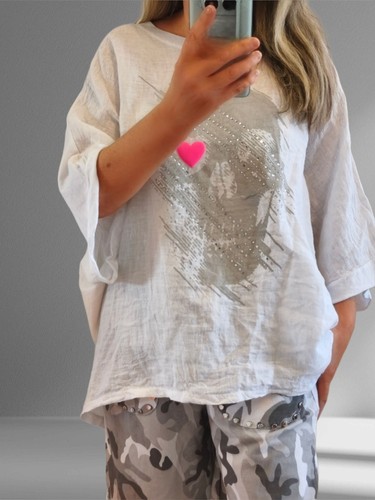 Shirt leinen totenkopf skull - leinen,